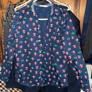 Navy Blue Christmas gaming shirt. Youth size 20